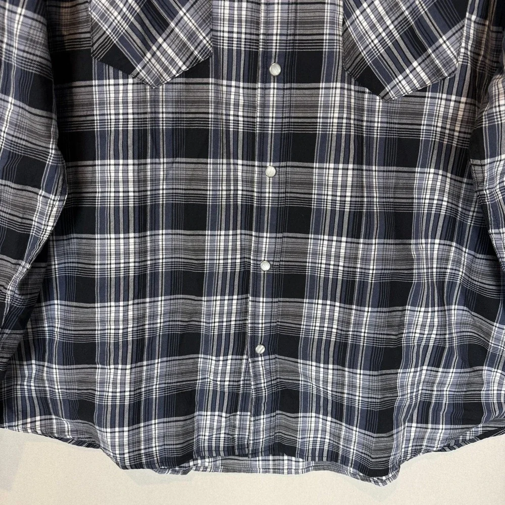 Levi's Shirt Mens 2XL Blue Plaid Long Sleeve Western Pearl Snap Front Casual Top